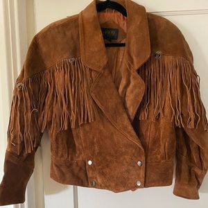 Vintage suede fringe jacket